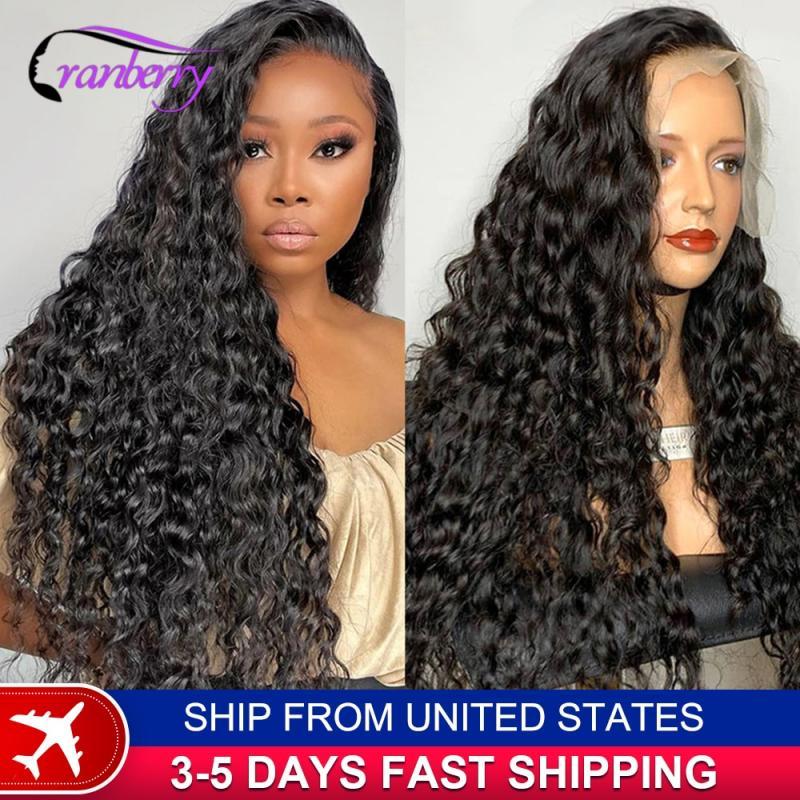 Transparent Brazilian Deep Wave Wig 13x4 Lace Front Human Hair Wigs For Women Pre Plucked Cranberry Hair 4x4 Lace Closure Wig
