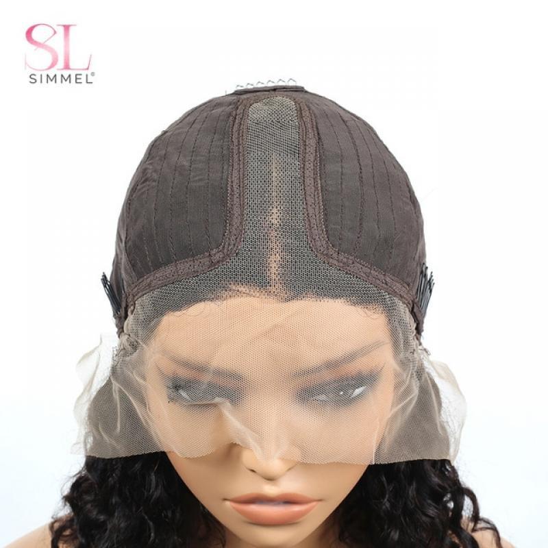 Pre Plucked Brazilian Human Hair Wigs Side Part Bob Wig for Women Natural Color 13x1 Lace Fronal WaterDeep Curly Human Hair Wigs