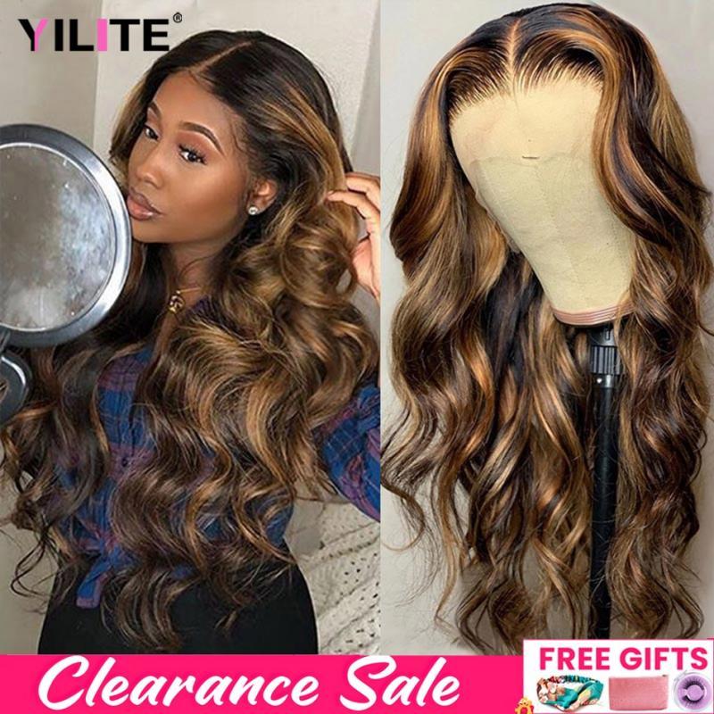 Highlight Wig 13x6 Hd Lace Frontal Wig Honey Blonde Body Wave Lace Front Human Hair Wigs For Women 360 Glueless HD Full Lace Wig