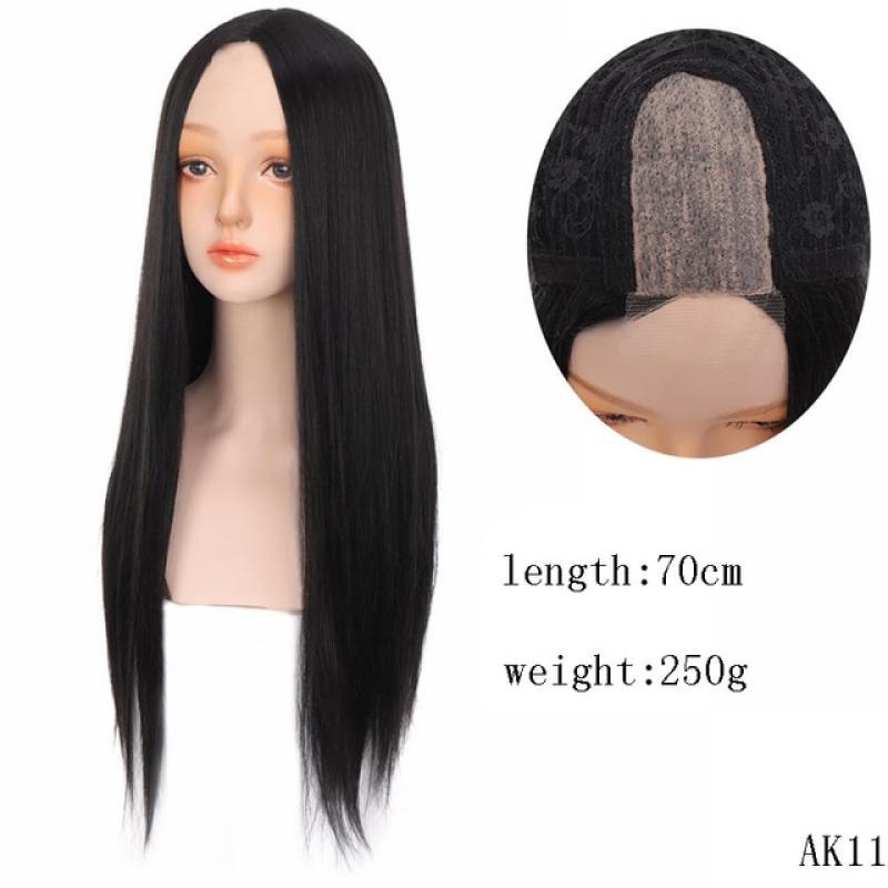 MANWEI Red  Wig Synthetic Ombre Long Wavy Body Wave Front Lace Heat Resistant Natural Hair Wigs For Women Cosplay