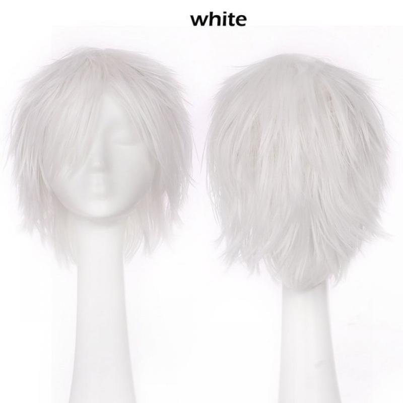 S-noilite Synthetic Short Wig Blue Brown Black Women Men Cosplay Costume Party Head Wigs Hair