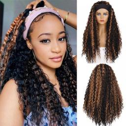 Long Middle Part Synthetic Afro Kinky Curly Wigs For Black Women Cosplay Party High Temperature Synthetic Wig