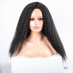Long Kinky Curly Synthetic Wigs For Black Women Black Brown Blonde Ginger Red White Hair Afro Kinky Curly Synthetic Hair Wigs