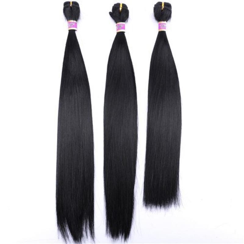 Dark Grey 16 18 20 Inches 3 pieces One Lot Straight Hair Bundles High Temperature Synthetic Hair Extensions for Black Women