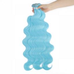 Colorful Body Wave Hair Bundles 613 Piano Blonde Natural Synthetic Hair Extensions Ombre Thick Ponytail Loose Deep Hair Weaving