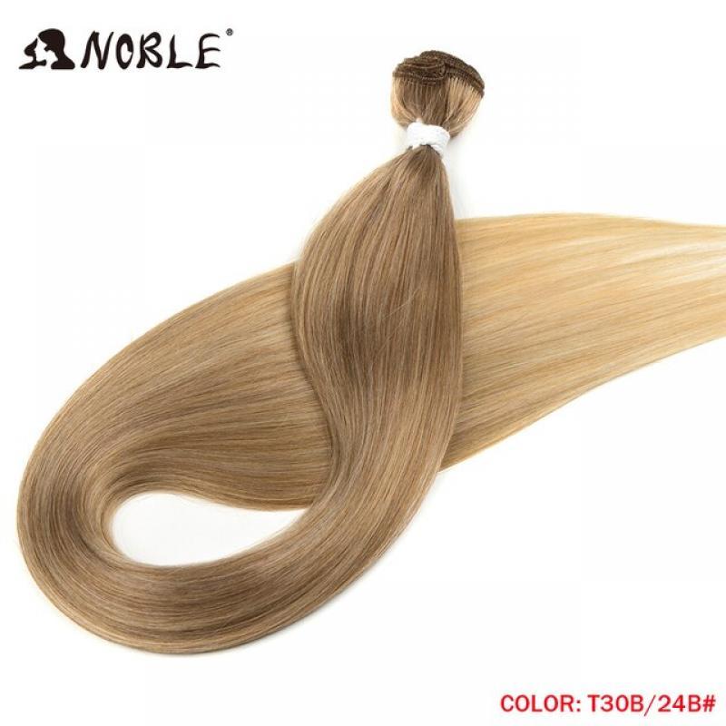 Noble Bundles Extensions 36 inch Yaki Straight Hair Bundles Ombre Brown Synthetic Hair Long Extensions Hair Synthetic Wefts