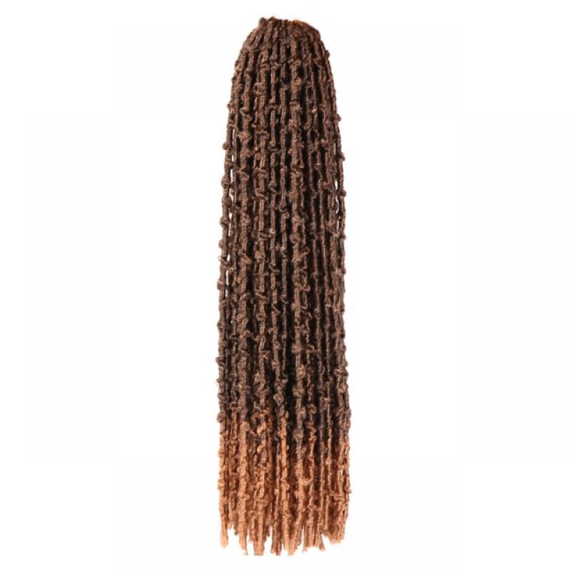 Dansama Synthetic 18inch Butterfly Locs Crochet Hair Soft Locs Crochet Braids Handmade Distressed Faux Locs Hair Extension