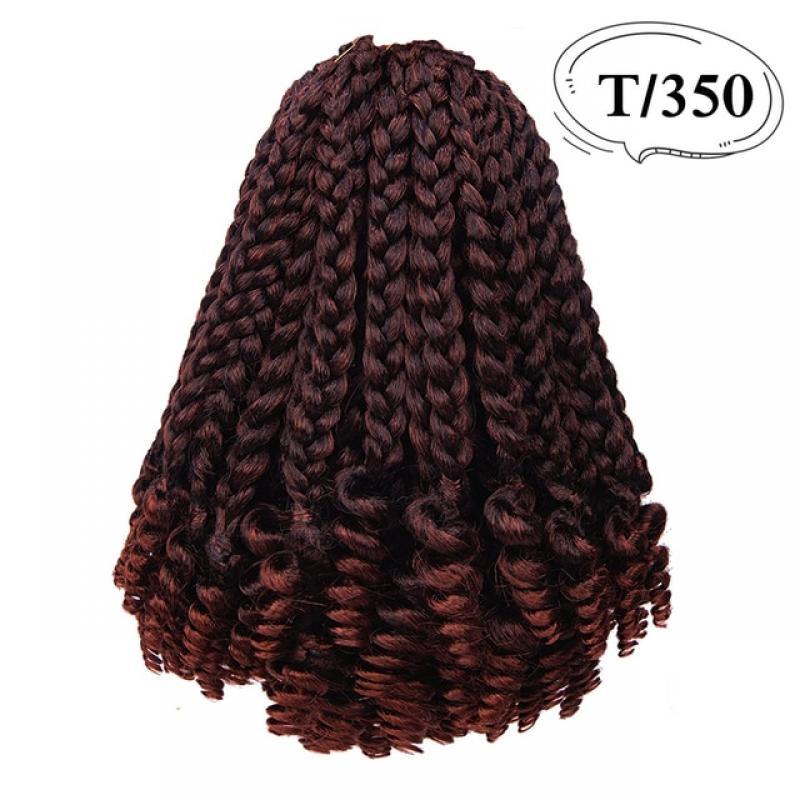 Dansama Short Crochet Box Braids With Curly End Pre Stretched 10Inch Omber Bob Box Braid Crochet Hair For Women/Kids