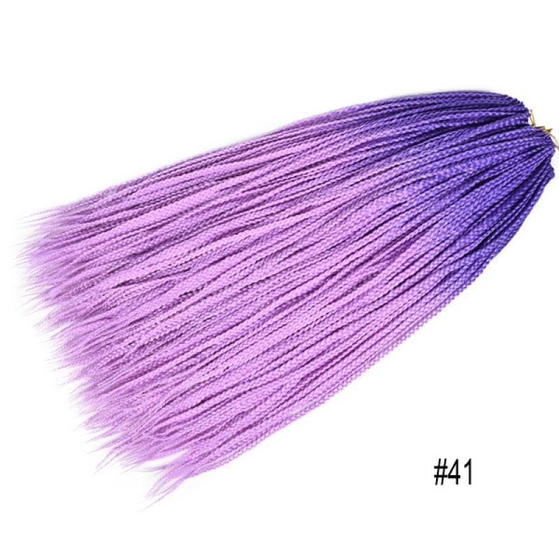 TOMO Synthetic Crochet Hair Box Braids 22Roots Colored Braiding Hair Extensions 24Inch Rainbow Ombre Crochet Braids Pink Red