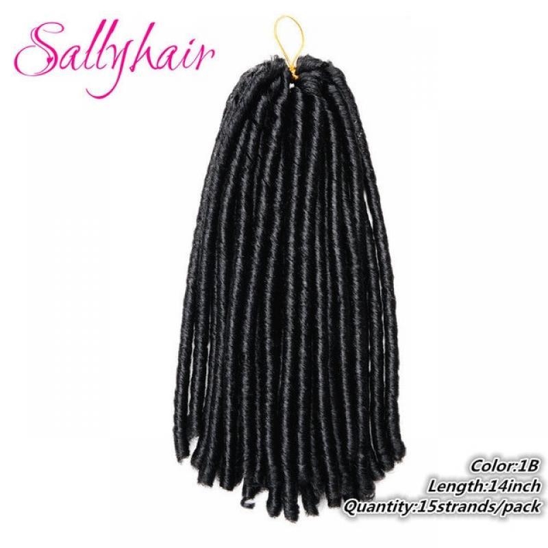 Sallyhair Synthetic Faux Locs 14inch 70g/pack Crochet Braiding Hair Extensions Afro Hairstyles Soft Dreadlock Crochet Braids