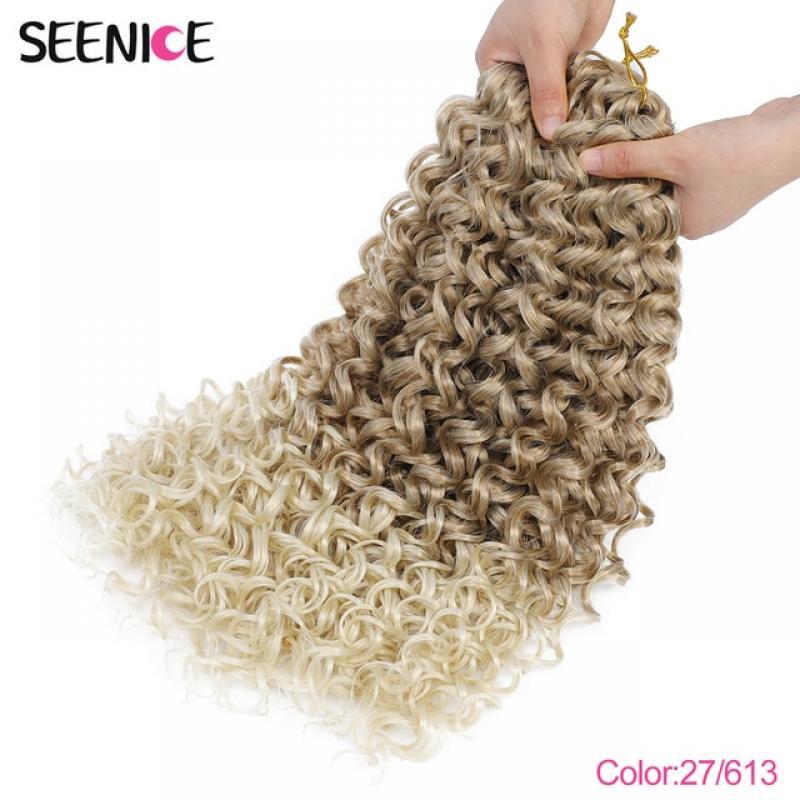 Ocean Wave Braiding Hair Extensions Crochet Braids Synthetic Hair MAZO Afro Curl Ombre Curly Blonde Water Wave Braids For Women