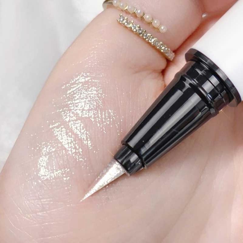 Light pink rose high-gloss crushed diamond powder brightens long-lasting non-smudge waterproof slender liquid eyeliner