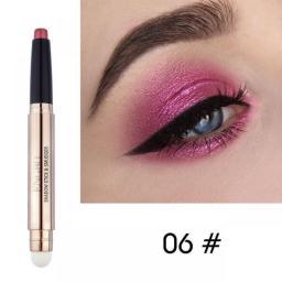 New Double-head Metallic Eyeshadow Stick Shimmer  Eyeshadow Pencil Ultra Pigmented And Long Lasting Cream Eye Shadow Pen