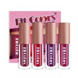 4Pcs/Set Metallic No-stick Cup Lip Gloss Pearly Diamond Fine Glitter Matte Moisturizing Waterproof Lip Glaze Liquid Lipstick Kit