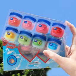 8Pcs Lip Balms Natural Whitening Moisturizing Strawberry Fruit Composition Anti-Cracked Lip Treatment Makeup Lip Gloss Set