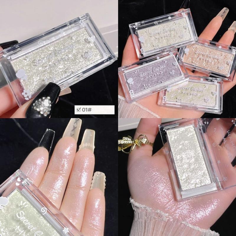 3 Colors Diamond Highlighter Powder Palette Glitter Face Contour Brighten Makeup Shimmer Ultra-concentrated Illuminate Cosmetic