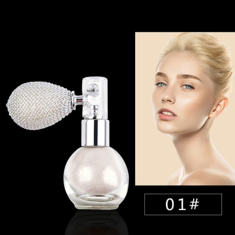 Fashion Highlighter Powder Spray High Gloss Glitter Powder Spray Shimmer Sparkle Powder Makeup for Face Body Highlight Makeup