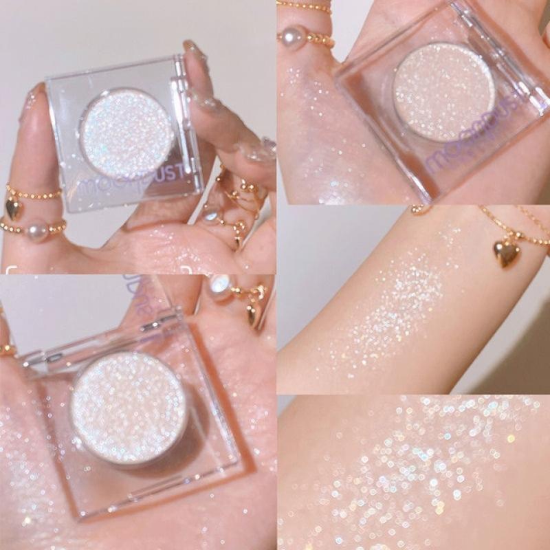 Rose Diamond Highlighter Powder Palette Glitter Face Contour Brighten Makeup Shimmer Illuminate High Light Cosmetic 4 Colors
