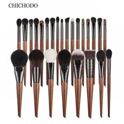 CHICHODO Brushes-41Pcs Carved Tube Professional Brushes-Natural&Synthetic Hair Makeup Brush-Face&Eye Makeup Tools-Comsetic Pens