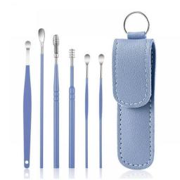 6Pcs/set Ear Wax Pickers Stainless Steel Earpick Wax Remover Piercing Kit Earwax Curette Spoon Care Ear Clean Tool Ear Cleaner