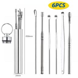 Ear Wax Remover Cleaning Kit Pickers Ear Pick Earwax Cleaner Curette Spoon Care Removal Tool For Baby Adults Ear Care Set 6-7Pcs