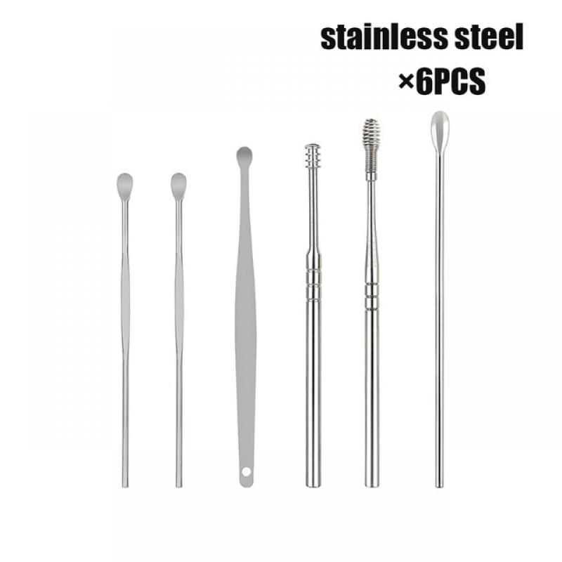 6/7PCS Ear Cleaner ABS Ear Care Spoon Tool Soft Spiral For Ears Earwax Picker Cleaning Ear Wax Removal Tool Earpick Remover