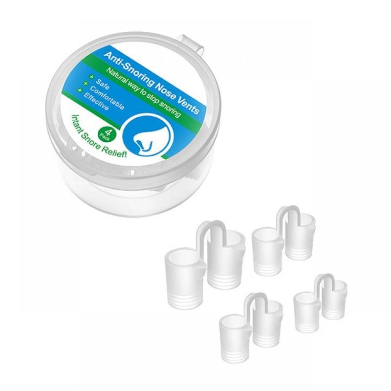 4pcs/Set Snoring Solution Mini Silicone Anti-snoring Device Nostrils Nasal Dilator Sleep Aid