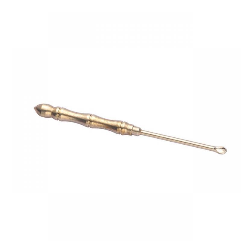 1Pc Handmade Brass Earpick Portable Ear Pick Bamboo Shape Cleaner Ear Cleaning Tool with/no Artifact Vintage Keychain Pendant