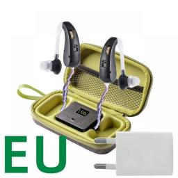 Rechargeable Hearing Aids Behind The Ear Sound Amplifier Noise Reduction Elderly Deafness