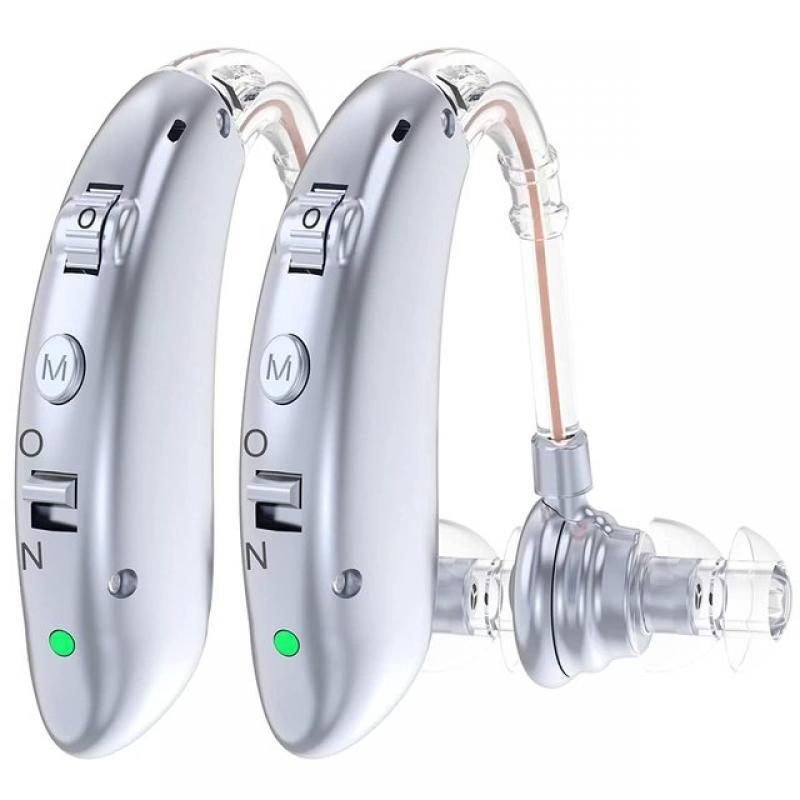 Rechargeable digital hearing aids for seniors with integrated sound amplification and noise reduction, adult hearing aids