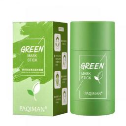 Green Tea Solid Mask Deep Cleansing Oil Control Eggplant Repair Acne Blackhead Moisturizing Fine Pores Female Mud Mask Product