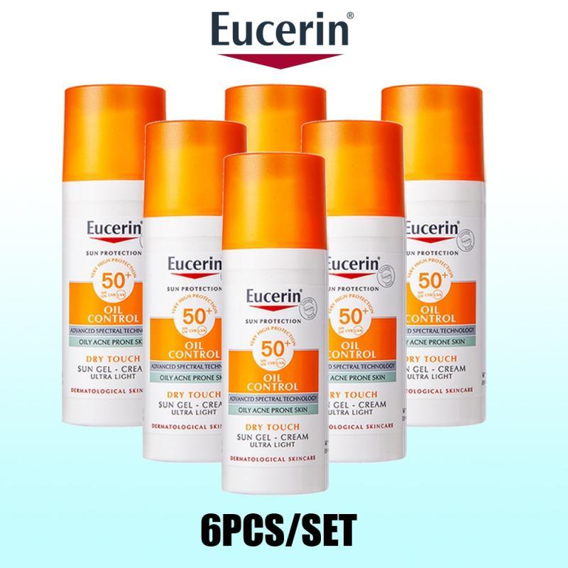 6PCS Eucerin Oil Control SPF 50 Face Sunscreen Lotion with Oil Absorbing Minerals Waterproof For Sensetive Oily Acne Prone