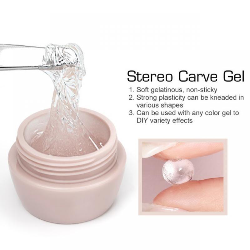 VENALISA Stereo Carve Gel PVC Soft Solid Gel Knead Into Various Shapes Nail Gel Polish For Nail Art Transparent UV Gel Soak Off