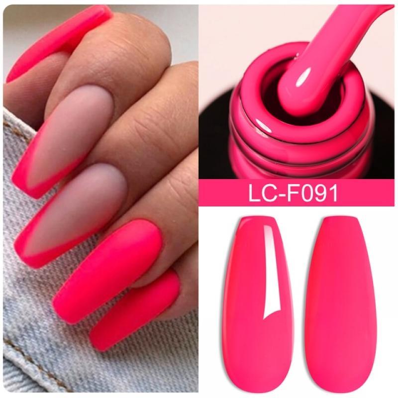 LILYCUTE Green Fluorescent Matte Color Gel Nail Polish 7ml Neon Purple Red Soak Off Gel Varnish For Nails Design UV Nail Art Gel