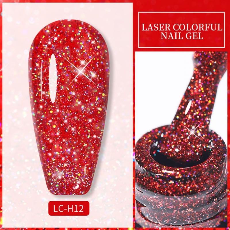 LILYCUTE 7ML Nail Gel Polish Glitter Semi-permanent UV LED Gel Sequins For Manicure Nail Art Design Base Top Coat Gel Varnishes