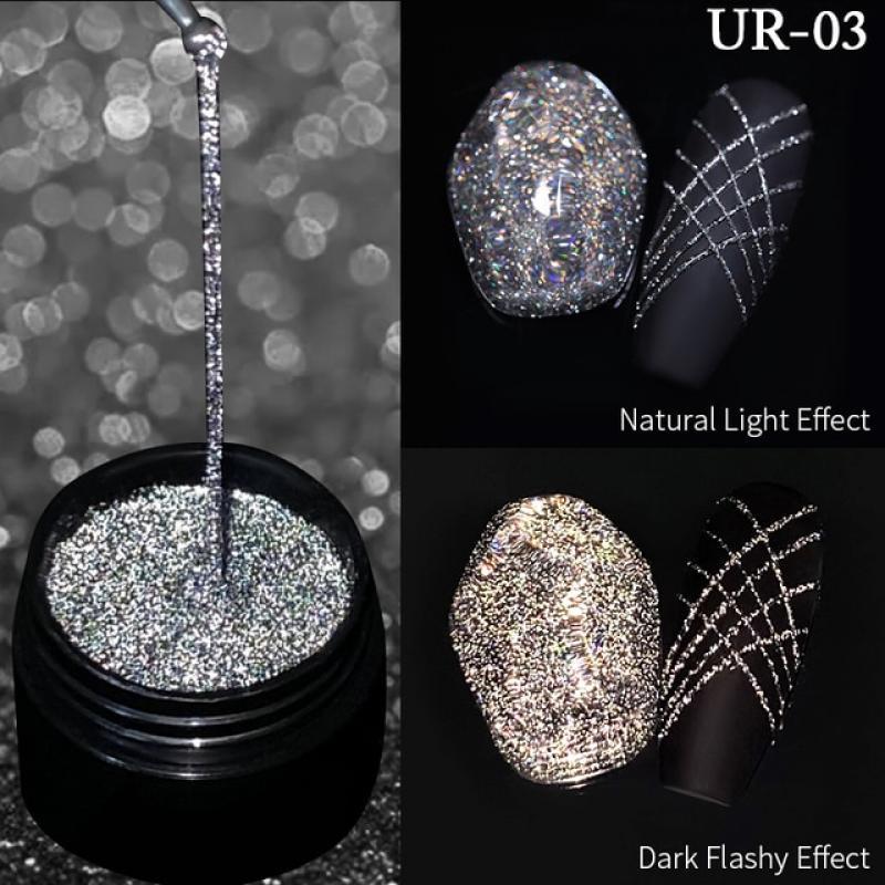 UR SUGAR 7ml Reflective Wire Drawing Gel Nails Polish Spider Web Varnish Painting Liner DIY Sliver Gold UV Glue Manicure