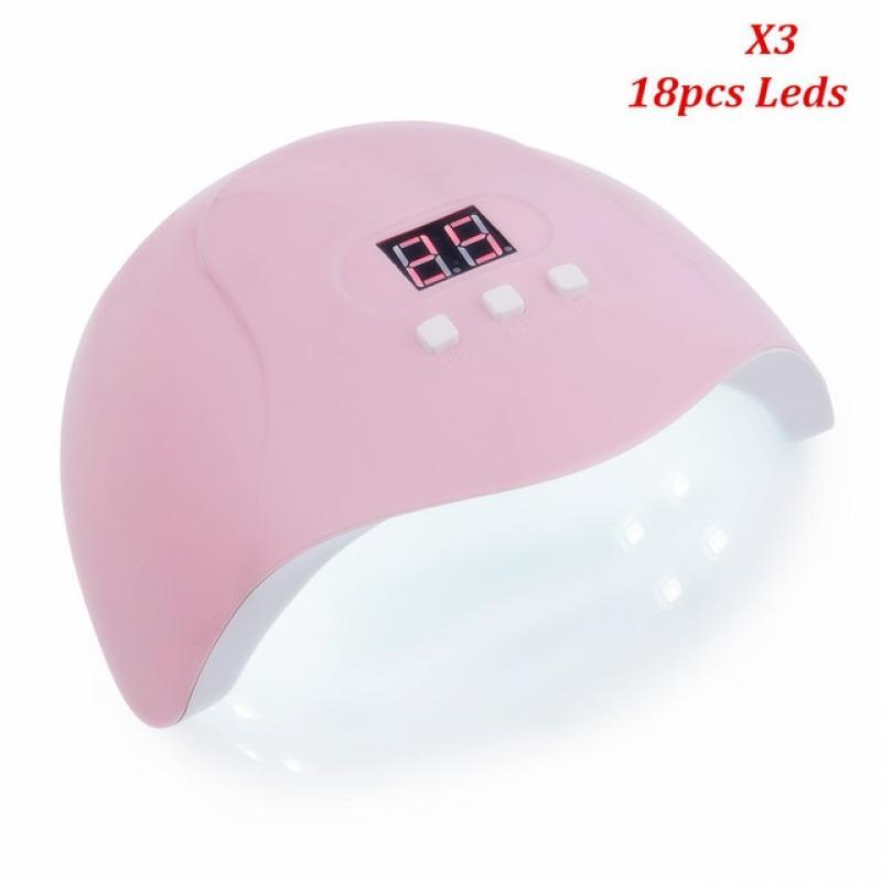 54W UV Led Lamp Nail Dryer For All Types Gel Varnish Polish Curing 18pcs Leds Lamp for Nail Manicure Machine USB Connector
