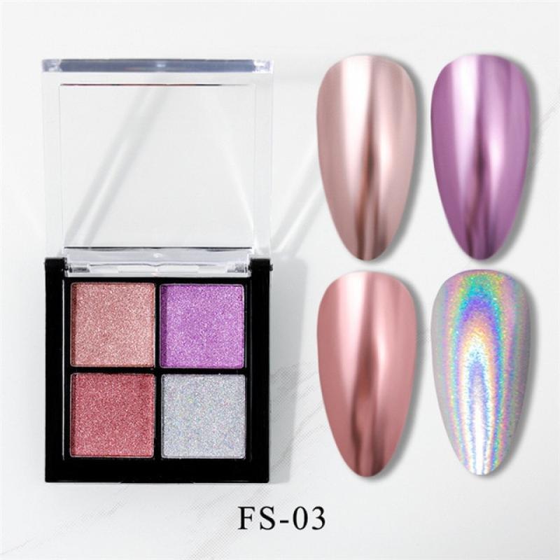 6 Colors Aurora Solid Mirror Nail Powder Glitter Dust Metal Effect Nails UV Gel Polish Pigment Nail Art Decorations Accessories