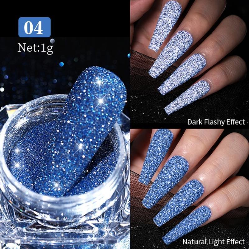 Reflective Flash Glitter Powder Temperature Color-Change  Nail Powder UV Gel Polish Chrome Pigment Dust Decorations