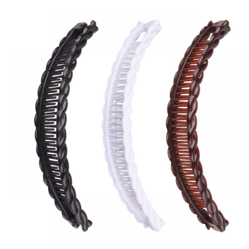 Solid Color Vintage Banana Hair Clip for Women Girls Wave Comb Hairpin Braide Hair Style Tool Fashion Practical Hair Accessories