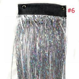 Rainbow Shiny Sparkle Hair Tinsel Kit Women Glitter Hair Extension Hair Bling Dazzles Girls Hippie Braiding Accessories