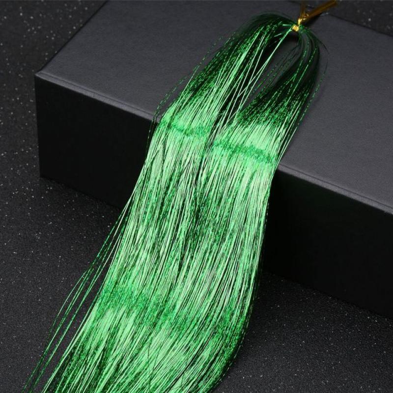 100cm/93 cm Holographic Hair Accessories Glitter False Hair Tinsel Sparkle Extensions 120 Strands Bling Twinkle Hair Extension