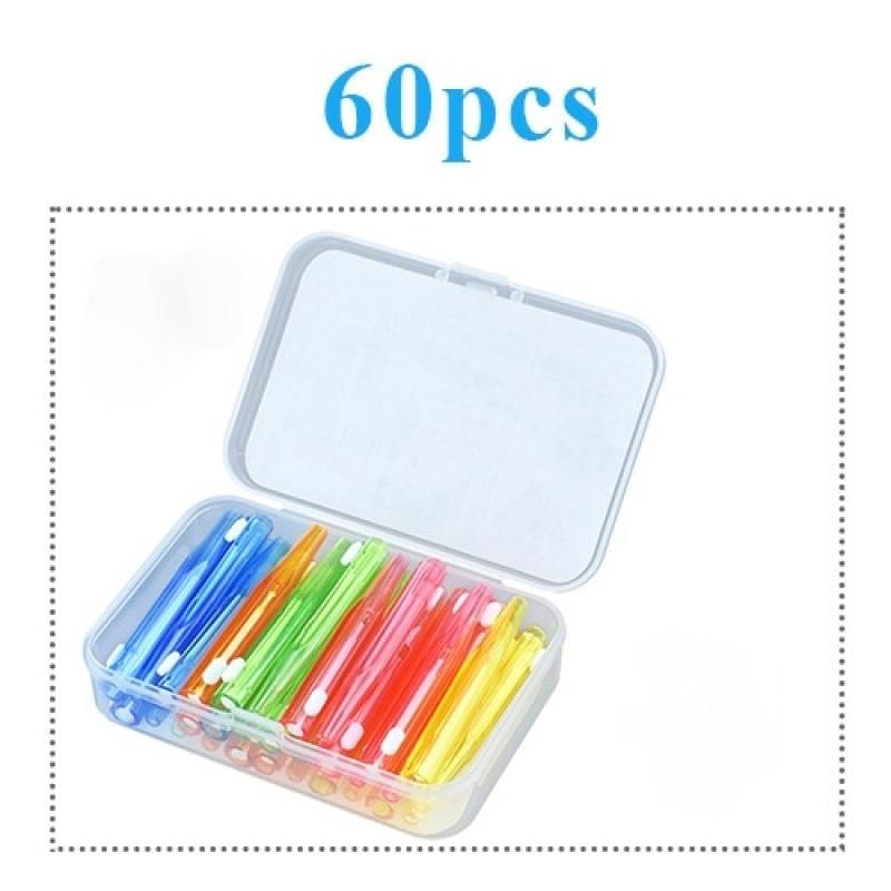 60 Pcs/Box Toothpick Dental Interdental Brush 0.6-1.5Mm Cleaning Between Teeth Oral Care Orthodontic  I Shape Tooth Floss