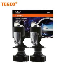 TEGEO KOREA 90W H4 LED Mini Projector Lens 6000K White 3000K Golden Yellow Light Focus LENS H4-3 High Low Beam LED Light H4 LENS