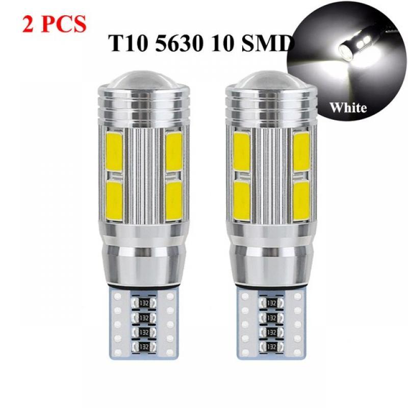 2x T10 W5W Car LED Signal Bulb Canbus Auto Interior Light License Plate Reading Turn Wedge Side Parking Reverse Brake Lamp 10SMD