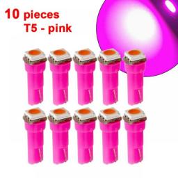 10 Pieces Car Instrument Lights T5 LED Bulb 5050 SMD Dashboard Warning Indicator Light 12V 6000K LED T5 Red White Yellow Blue
