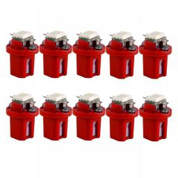 10Pcs T5 B8.5d LED Light Car Dashboard Speed Lights Bulb Cars Interior Lamp Accessories Dashboard Side Switch Lamps 12V