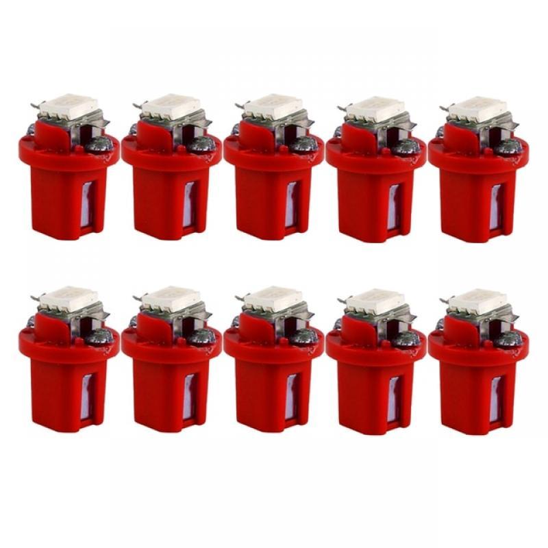 10Pcs T5 B8.5d LED Light Car Dashboard Speed Lights Bulb Cars Interior Lamp Accessories Dashboard Side Switch lamps 12V