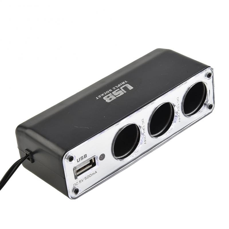 Universal Triple Splitter Charger Adapter For MP3/MP4 Player For Mobile Phone 12V/5A Convenient Lightweight Multi Socket 12V ABS