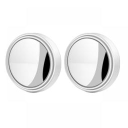 New 2Pcs Car Round Frame Convex Wide-angle Clear Rearview Auxiliary Mirror 360 Degree Blind Spot Mirror Adjustable Driving